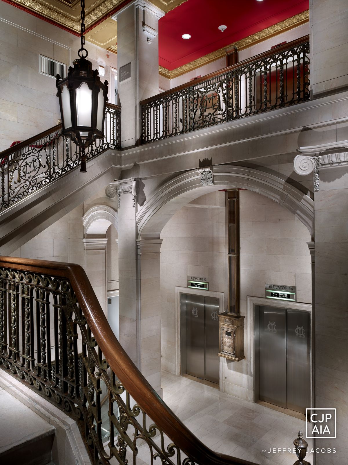 The lobby stair at Court Square Center, Memphis.